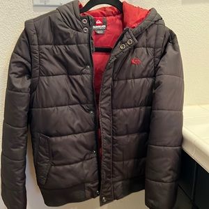 Big Boys Quicksilver puffer winter coat/jacket with hood and removable sleeves